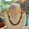 Black, Red & Yellow, Brown Picasso Island Style Necklace - 26"