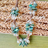 Blue Lentil Beads with Gold Ivory Mushroom Hawaiian Haku Lei Mini (5 Clusters)  - 25"