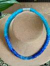 Blue Rainbow Scales Necklace  Lei - 23"