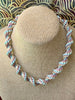 Green Toned  & Beige with Blue Center Necklace Lei & Hat Band- 21"