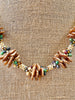 Brown Picasso Rose Petal Beaded Hawaiian Haku Lei Mini (5 Clusters)  - 23"