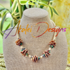 Brown Picasso Rose Petal Beaded Hawaiian Haku Lei Mini (5 Clusters)  - 23"