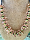 Copper and Chartreuse Green Haku Lei  - 22"