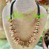 Copper and Chartreuse Green Haku Lei  - 22"