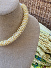 Cream Luster Orchid Lei Necklace - 21"
