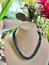 Matte Blue Scales Necklace  Lei - 23"