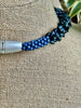 Matte Blue Scales Necklace  Lei - 23"