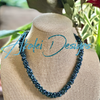 Matte Blue Scales Necklace  Lei - 23"