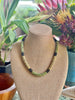 Chartreuse Green, Yellow, Brown Picasso Island Style Necklace  - 24"