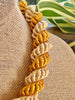 Beige Two-toned Fiber Kumihimo Necklace Lei and Hat Band: 20"