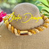 Beige Two-toned Fiber Kumihimo Necklace Lei and Hat Band: 20"