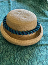 Blue Two-toned Kumihimo Fiber Necklace Lei and Hat Band - 20"