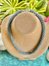 Hawaiian Beaded Oimatsu Necklace Lei  - Dark Denim Blues (27")