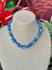 Blue, Topaz and White Dragon Scales Necklace  Lei - 20"