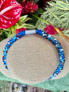 Blue, Topaz and White Dragon Scales Necklace  Lei - 20"