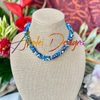 Blue, Topaz and White Dragon Scales Necklace  Lei - 20"