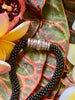 KIT -Hawaiian Nani Lei Glass Bead Necklace - Red Picasso “Rizo” Beads with Black Picasso