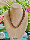 Hawaiian Beaded Necklace Lei - Earth Brown Tones (25")