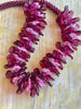 Fushcia Pink with Transparent Pink Haku Lei Necklace  - 22"