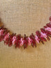 Fushcia Pink with Transparent Pink Haku Lei Necklace  - 22"