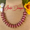 Fushcia Pink with Transparent Pink Haku Lei Necklace  - 22"