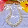 White Wedding Ginger Contemporary Lei Necklace  - 22"