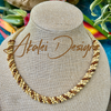Golden & Brown Double Spiral Necklace - 25"