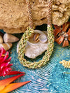 Yellow & Green Picasso Blended Kumihimo Necklace - 22.5"