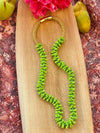 Bright Green Orchid Lei Necklace - 24"