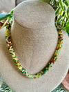 Garden Green, Gold , Topaz and Yellow Scales Necklace  Lei - 23"