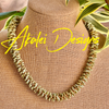 Picasso Green & Gold Picasso Rose Petal Orchid Lei Necklace - 22"