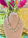 Sage Green Picasso Lentil Beaded Hawaiian Haku Lei Mini (5 Clusters)  - 25"