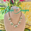 Sage Green Picasso Lentil Beaded Hawaiian Haku Lei Mini (5 Clusters)  - 25"