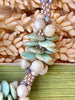 Sage Green Picasso Lentil Beaded Hawaiian Haku Lei Mini (5 Clusters)  - 25"