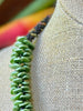 Metallic Green (Rare) Orchid Lei with gold magnetic end caps- 24”