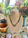 Green & Yellow "Forbidden Island" Necklace with Green Picasso Twist Beads - 25"