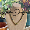 Green & Yellow "Forbidden Island" Necklace with Green Picasso Twist Beads - 25"