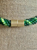 Green & Chartreuse Stripped Scales Necklace  Lei - 21"