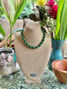 Green & Chartreuse Stripped Scales Necklace  Lei - 21"