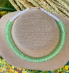 Transparent Green with White Orchid Lei Necklace - 21"