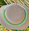 Transparent Green with White Orchid Lei Necklace - 21"