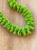 Bright Green Orchid Lei Necklace - 24"