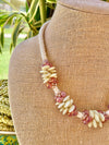 Yellow Ivory Lentil Beaded Hawaiian Haku Lei Mini (5 Clusters)  - 23"