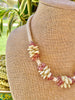 Yellow Ivory Lentil Beaded Hawaiian Haku Lei Mini (5 Clusters)  - 23"