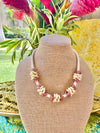 Yellow Ivory Lentil Beaded Hawaiian Haku Lei Mini (5 Clusters)  - 23"