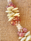 Yellow Ivory Lentil Beaded Hawaiian Haku Lei Mini (5 Clusters)  - 23"