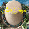Green with Gold Orchid Lei Necklace - 22"