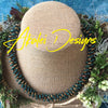 Mardi Gras Green with Gold Orchid Lei Necklace - 22"