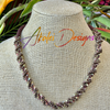 Matte Brown with Copper & Gold Gecko Beads Double Spiral Necklace - 25"