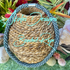 Hawaiian Beaded Necklace Lei Rope -Metallic Blue and Aqua (26")
